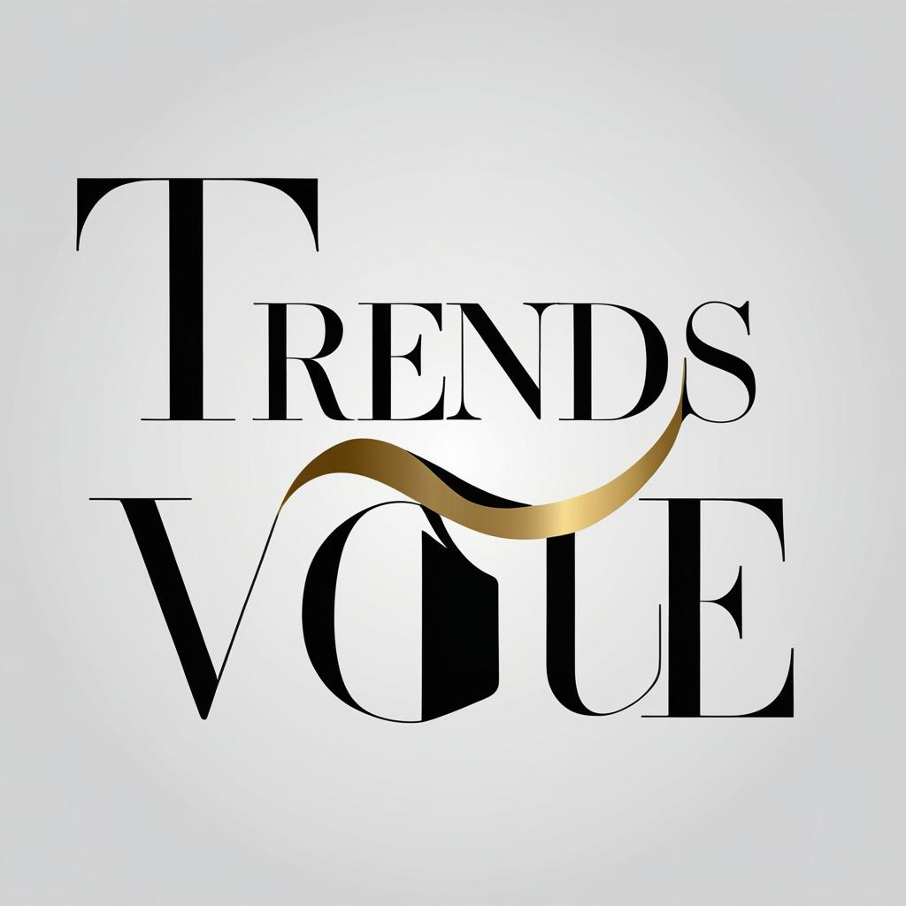 trends vogue logo in black, white, and soft gray